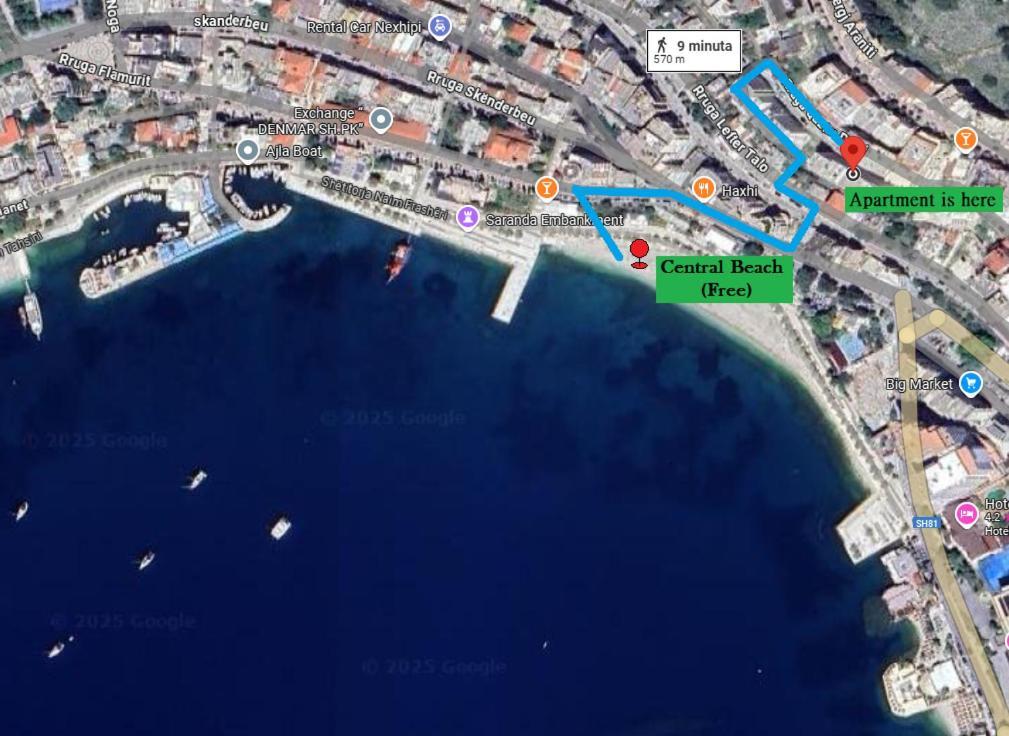 Bay View Apartment Sarande Bagian luar foto